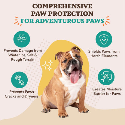 Pawtection Balm for Dogs (0.15Oz Stick) All-Natural, Lick-Safe Dog Paw Protector, Moisturizing Dog Paw Balm for Dry, Cracked Pad, Protects Paw from Winter Ice, Salt & Rough Terrain