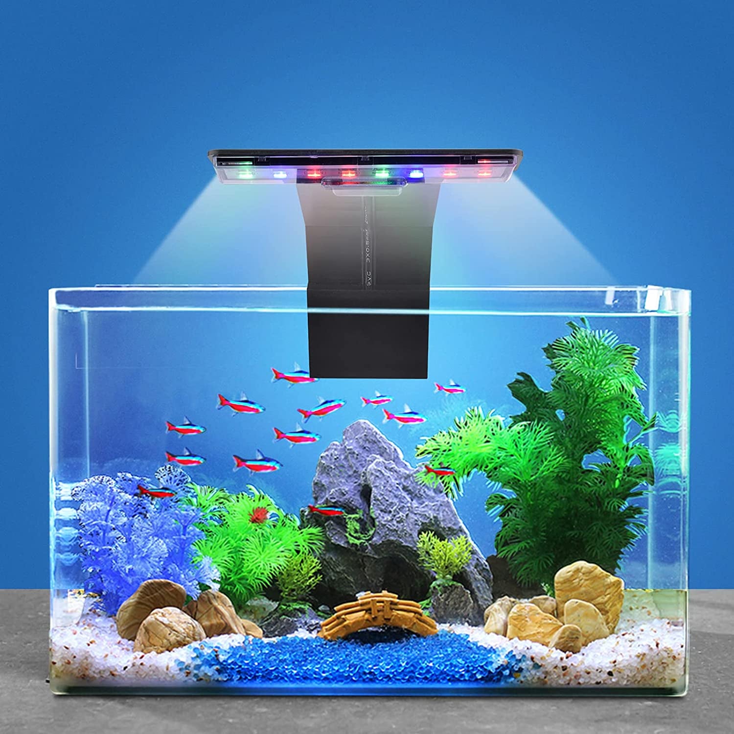 LED Aquarium Light Three-Mode Adjustable Fish Tank Lights 5W 16 LED Planted Aquarium Light Clip Lamp 550LM for 0.24 Inch Thickness 12 Inch Fish Tank