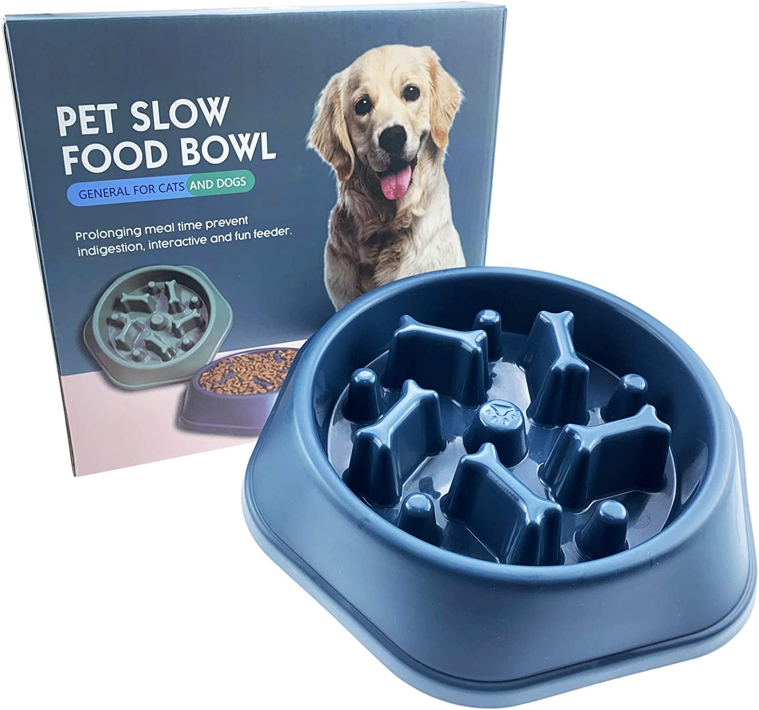 Slow Feeder Dog Bowl anti Gulping Healthy Eating Interactive Bloat Stop Fun Alternative Non Slip Dog Slow Food Feeding Pet Bowl Slow Eating Healthy Design for Small Medium Size Dogs