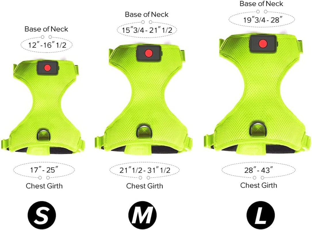 LED Dog Harness, Lighted up USB Rechargeable Pet Harness, Illuminated Reflective Glowing Dog Vest Adjustable Soft Padded No-Pull Suit for Small Medium Large Dogs (Green, S)