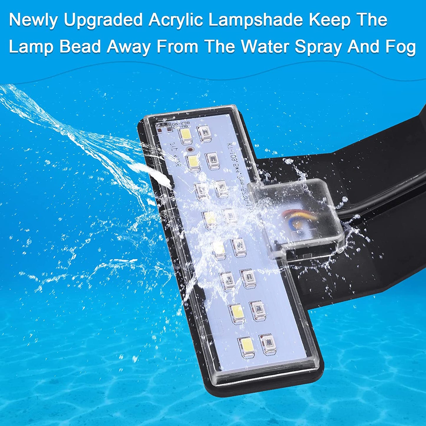 LED Aquarium Light Three-Mode Adjustable Fish Tank Lights 5W 16 LED Planted Aquarium Light Clip Lamp 550LM for 0.24 Inch Thickness 12 Inch Fish Tank