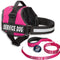 Service Dog Vest with Hook and Loop Straps & Matching Service Dog Leash Set - Harnesses from XXS to XXL - Service Dog Harness Features Reflective Patch and Comfortable Mesh Design (Pink, XL)